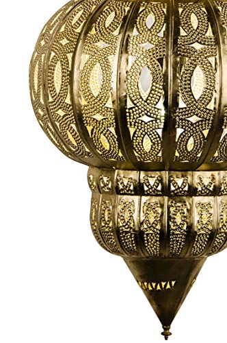 Orientalische Lampe Pendelleuchte Gold Isfahan 50cm E27 Lampenfassung | Marokkanische Design Hängeleuchte Leuchte aus… – Bild 7