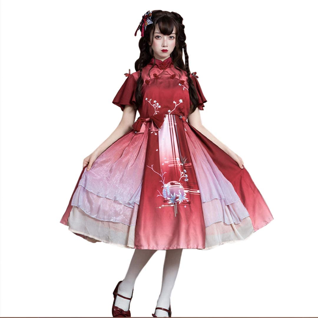 Amazon.co.jp: ゴスロリ 中華風 ロリータ ワンピース チャイナ ロリ 