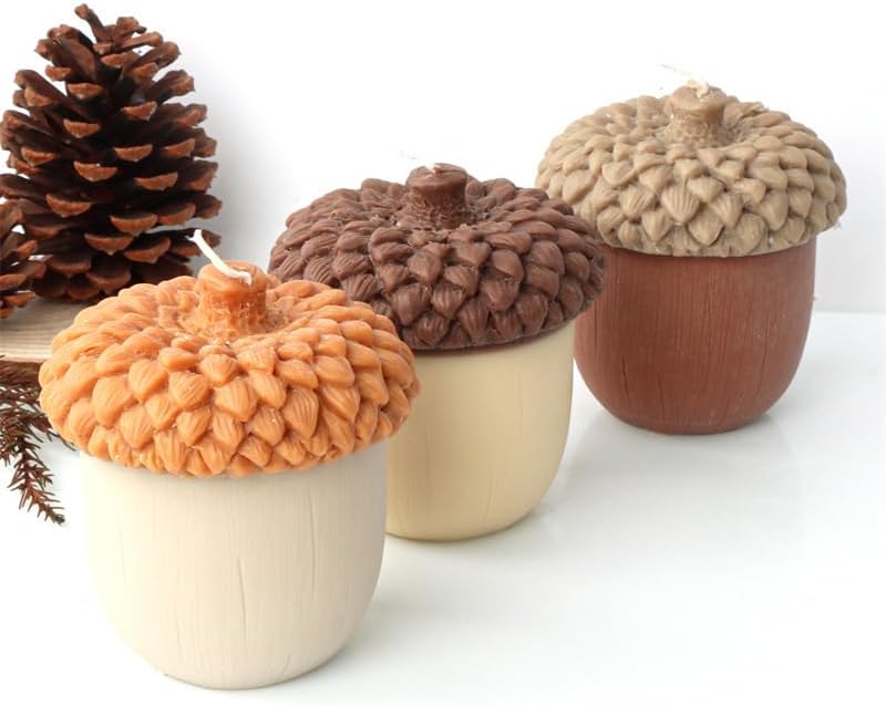 Miniatura 5 de Cestony Moldes de silicona con forma de piñón grande en 3D de Navidad para hacer velas, velas de resina, aromaterapia, cera de jabón, muestras de
