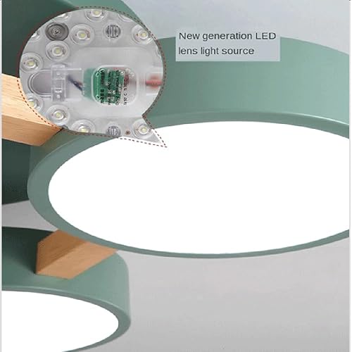 Miniatura 5 de Lámpara LED de techo, 32 pulgadas, 5 luces, moderna lámpara de techo empotrada de madera de 55 W para sala de estar, dormitorio, cocina, regulable,