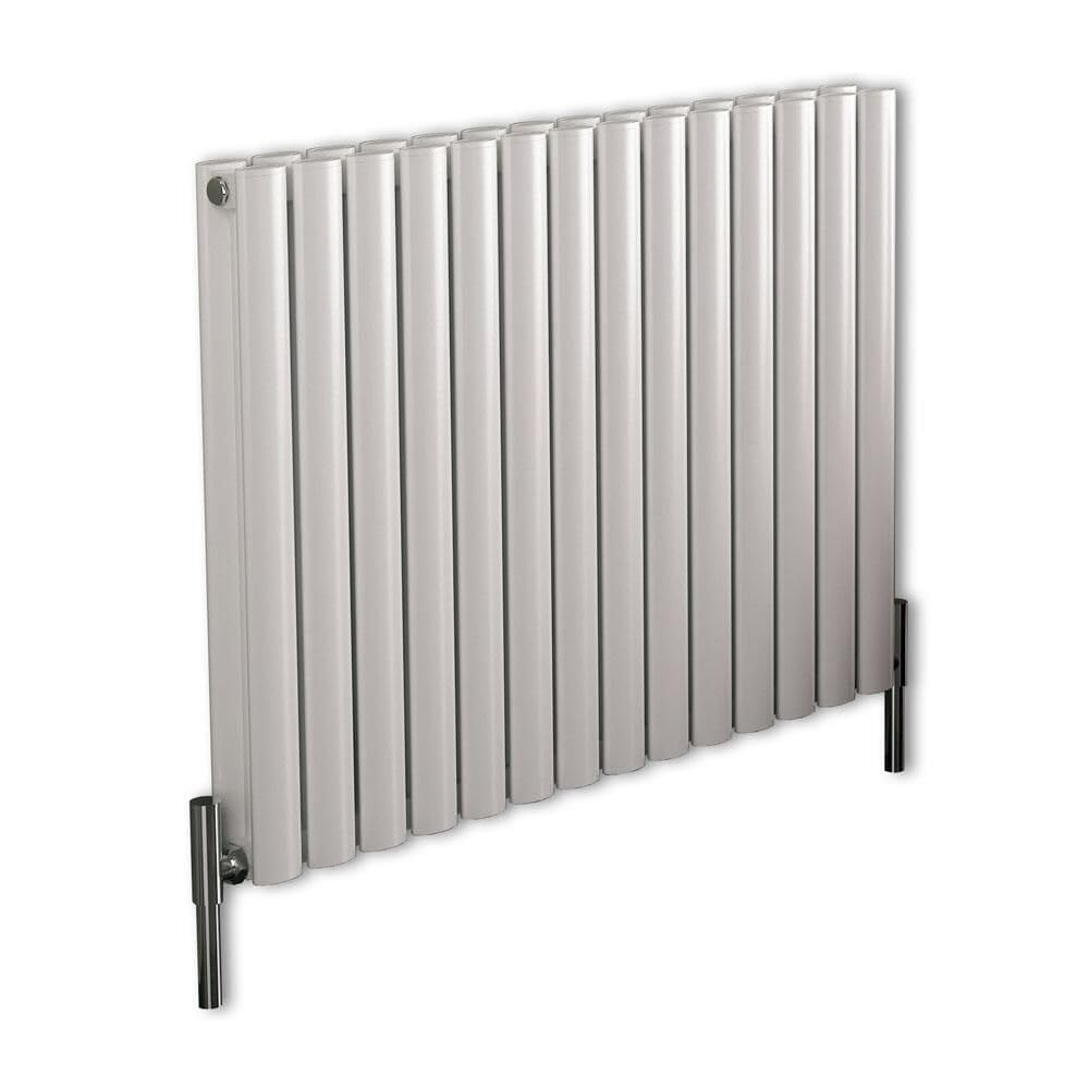 MILANO White Horizontal Double Oval Panel Aluminium Radiator 600 x 830mm