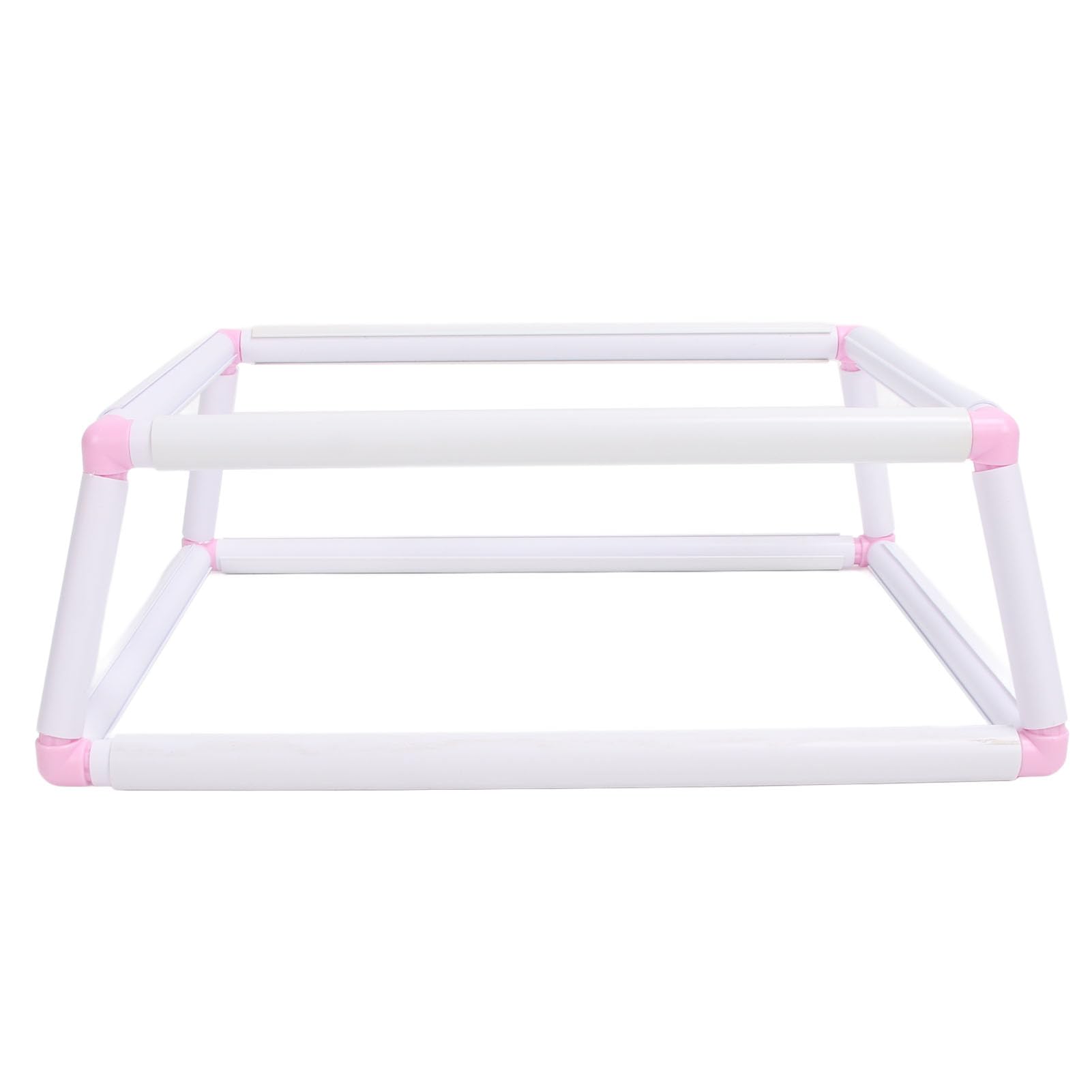 Uchwyt na ramkę do haftowania Dwuwarstwowy klips na tamborku do haftu krzyżykowego Plastikowy podręczny stojak na ramki (Pink)