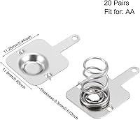 Vista 2 de uxcell 20 pares AA batería positiva conversión negativa primavera contacto niquelado placa 0.444 inx0.453 in