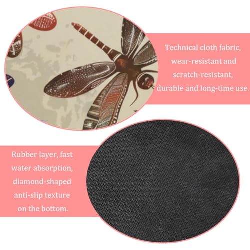 Tapis de bain libellule absorbant et antidérapant 50x80 cm