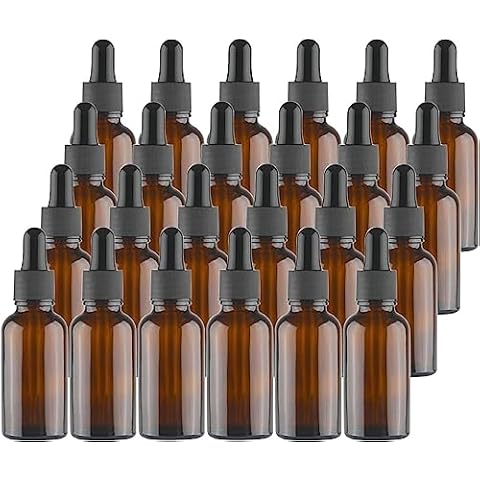 Lawei Amber Glass Dropper Bottles Set Cover