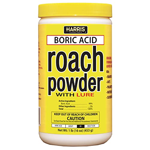 Harris Boric Acid Roach Killer Powder with Lure, 16oz