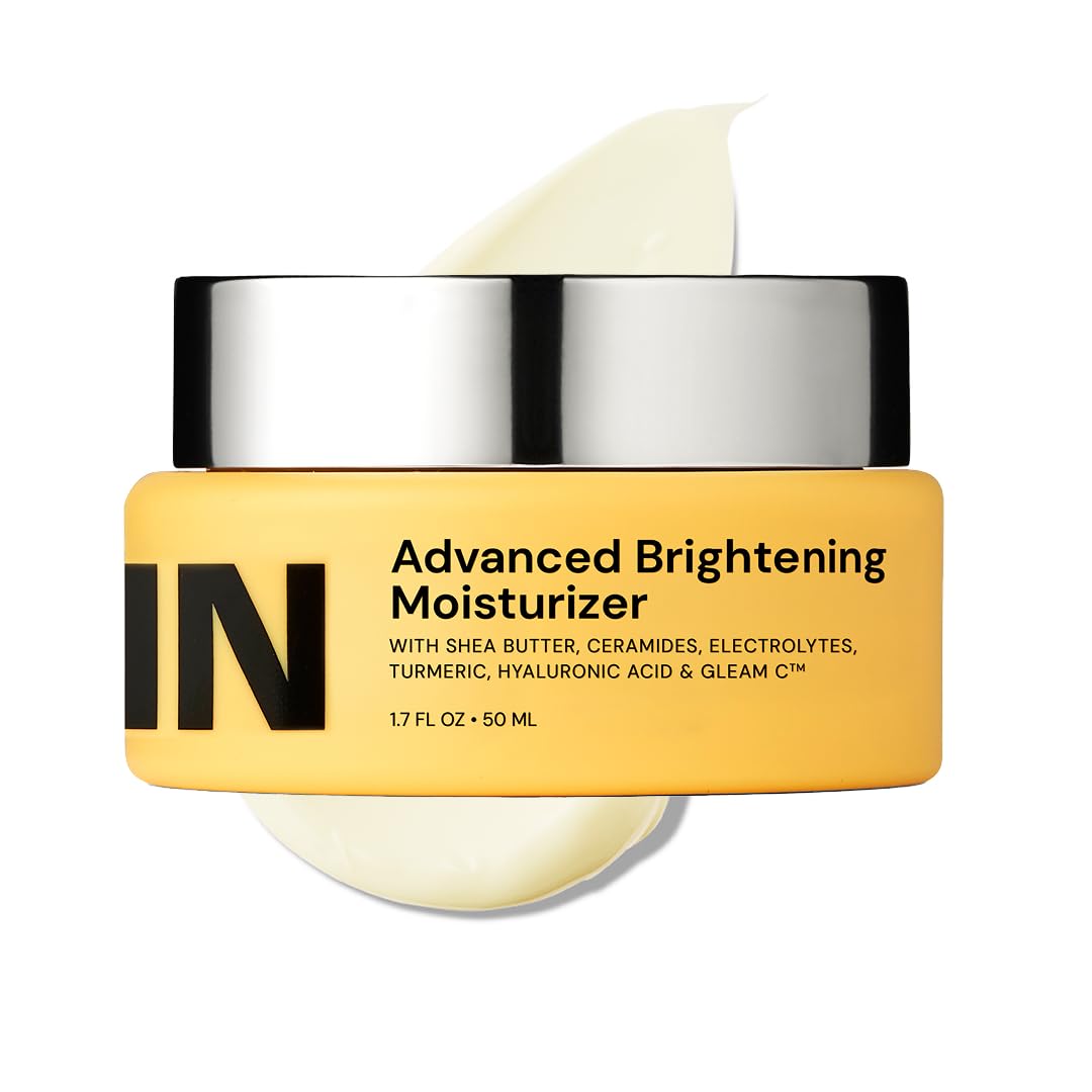 Gleamin Brightening Vitamin C Moisturizer – Vitamin C, Shea Butter, Ceramides, Electrolytes & Turmeric – Hydrates Dry, Dull Skin, Brightens Discoloration & Dark Marks – Fragrance-Free, 1.7 fl oz