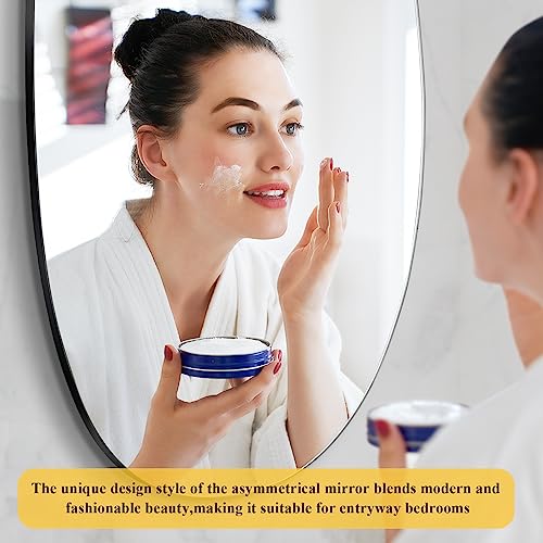 EVENLIVEAsymmetrical-MirrorIrregular-Wall-MirrorUnique-Vanity-MirrorModern-MirrorOrganic-Cool-MirrorAsymmetry-Shaped-Mirrorfor-entryway-Bedroom-Living-Room-Wall-DecorOval-335x-196