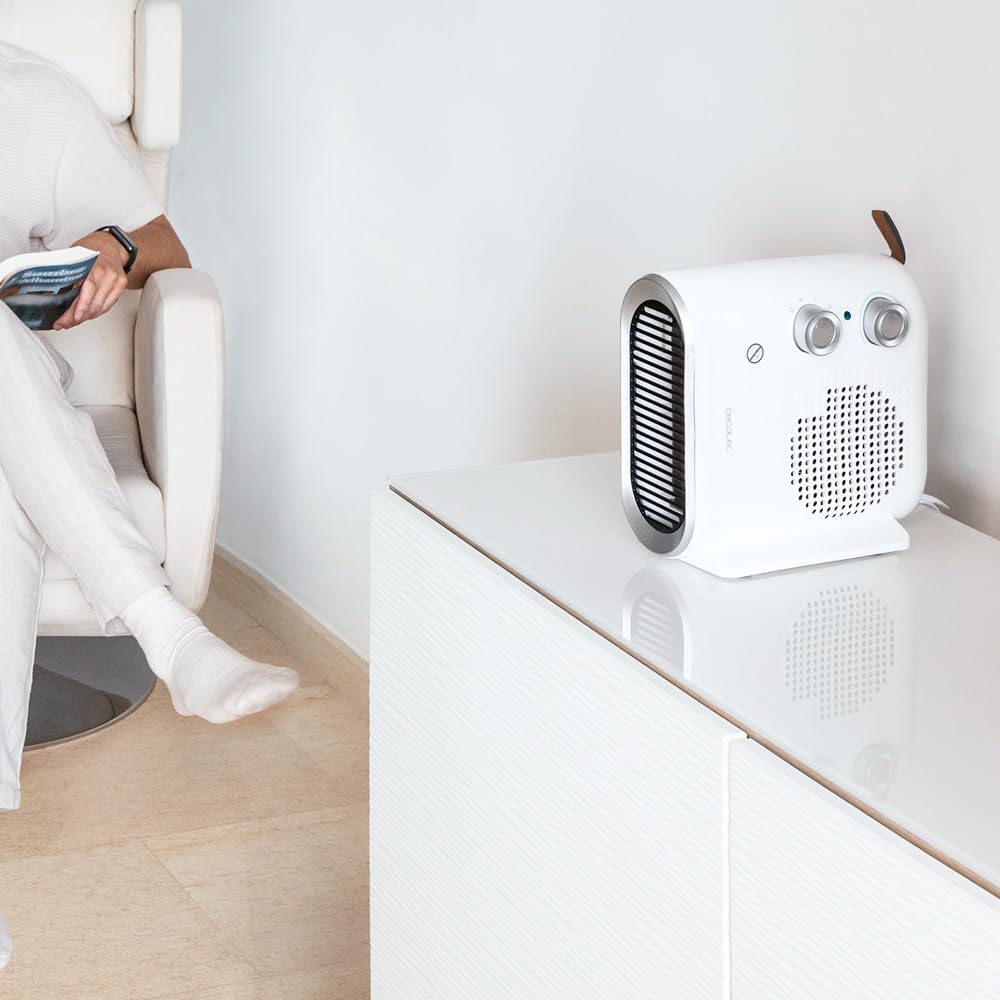 Cecotec Termoventilatore ReadyWarm 2050 Max Dual White. 2000 W, 2 Livelli di Potenza, 3 Modalità di Funzionamento (Cool/Warm/Hot), Leggero, Manuale, Silenzioso, Spegnimento Automatico