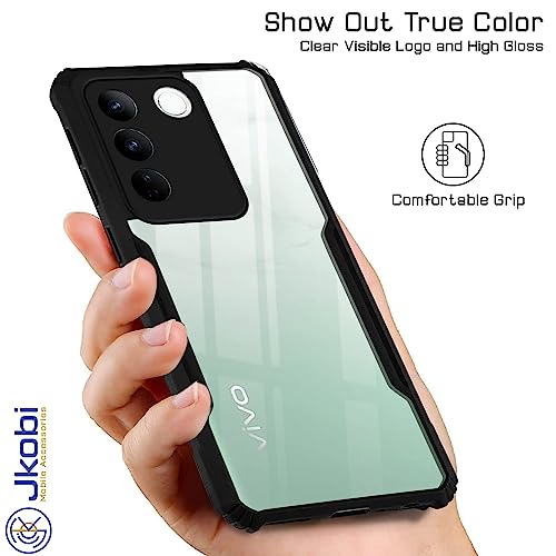 Image of Jkobi Back Cover Case for Vivo V27 | Vivo V27 Pro (Shockproof with Polycarbonate Clear Panel | Professional Black)