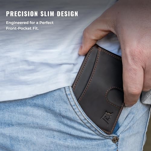 Image of Kings Loot Money Clip Slim Minimalist Wallet for Men - RFID Blocking Leather Design with Money Clip - Front Pocket Bifold Holds 12 Cards - Stylish & Compact Wallets (Truffle)