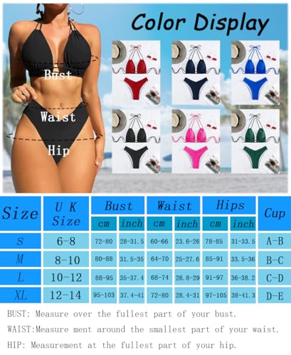 Ensemble bikini triangle femme et string monokini à bretelles réglables - 7