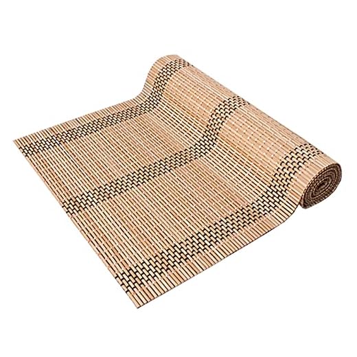 Bordsmattor Bordstabletter Vävning Retro Bambu Bordslöpare, Rulla Upp Bordsmatta i Japansk Stil för Soffbord Kök Matbord Tehus, 30cm / 60cm Bred (Color : Beige, Size : 60cmx150cm)