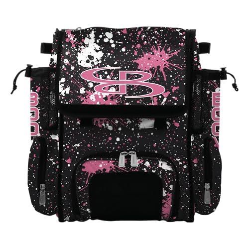 Boombah Mini Superpack Bat Pack - 8" x 12.5" x 18" - Splatter Black/Pink/White