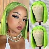 BESFOR Bob Lace Front Wigs Brazilian Virgin Human Hair 150% Density 13x4 Frontal Wigs Glueless Short...