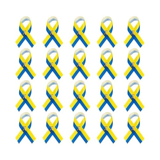 Blue and Yellow Satin Awareness Pins Pack