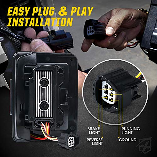 Image of Xprite C-Shape LED Tail Lights Compatible with 2007-2018 Jeep Wrangler, CLR | Signal /Brake /Reverse /Running Light, 30W Super Bright, IP67 Waterproof, DOT Approved, Plug N Play