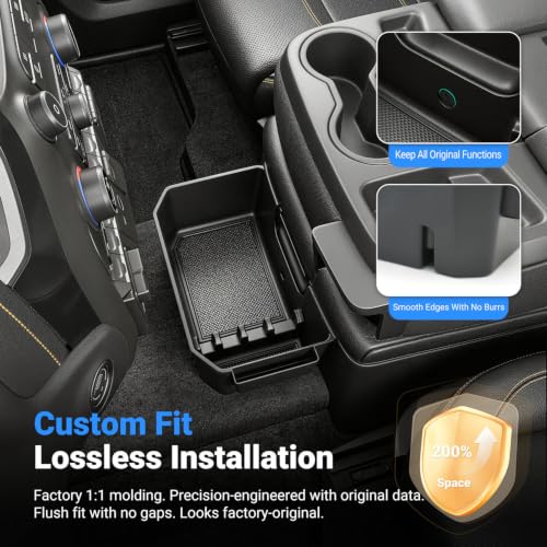 Image of Center Console Hanging Organizer Box Compatible with 2019-2026 Chevy Silverado GMC Sierra 1500 20-26 2500HD 3500HD Console Storage Box Replacement for 2019-2026 Chevy Silverado Accessories