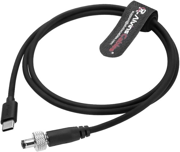 Alvin's Cables PD USB-C Type-C to Lock DC 12V Coiled Power Cable for Blackmagic Video Assist| Atomos Shogun| SmallHD| Feelworld Monitor