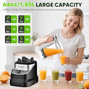 COZII Professional Blender 2000W, 64oz Countertop Smoothie Blender-21oz Cup — photo 4 of 6