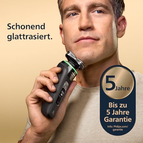 Philips Rasierer i9000 Prestige, elektrischer Nass- und Trockenrasierer für Herren mit integriertem Trimmer, schwarz, Drucksensor… – Ansicht 2