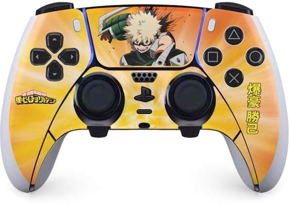 Skinit Decal Gaming Skin Compatible with PS5 DualSense Edge Pro Controller - Officially Licensed My Hero Academia Katsuki Bakugo Season 4 Design