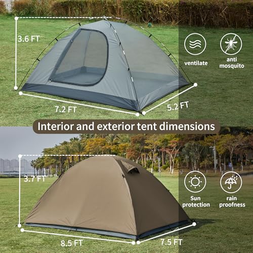 Carpa grande para camping 2-4 personas resistente y ligera miniatura 5