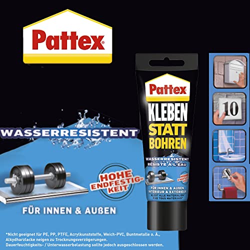 Pattex Montagekleber Kleben statt Bohren Wasserresistent, Kraftkleber für innen & außen, universell einsetzbarer Baukleber, Kleber mit hoher Festigkeit, 1 x 340g - Image 4