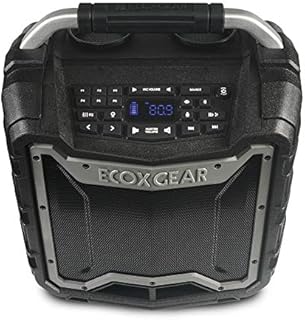 ECOXGEAR EcoTrek GDI-EXTRK210 Rugged Waterproof Floating Portable Bluetooth Wireless 100 Watt Stereo Smart Speaker and PA System (Gray)