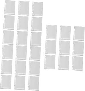 VILLCASE 3 Peças Protetor De Bolso De Livreto De Exibição Transparente Protetor De Página De Foto Mangas De Fichário De Plástico Mangas De Documentos Fichário De Argola Manga De Foto