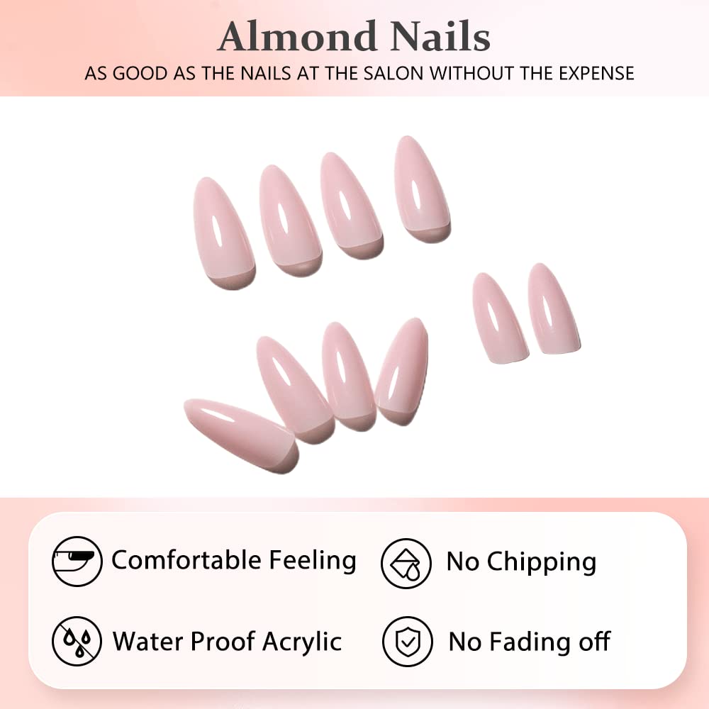 SXVME Dusty Pink False Nails Almond Medium - Image 3