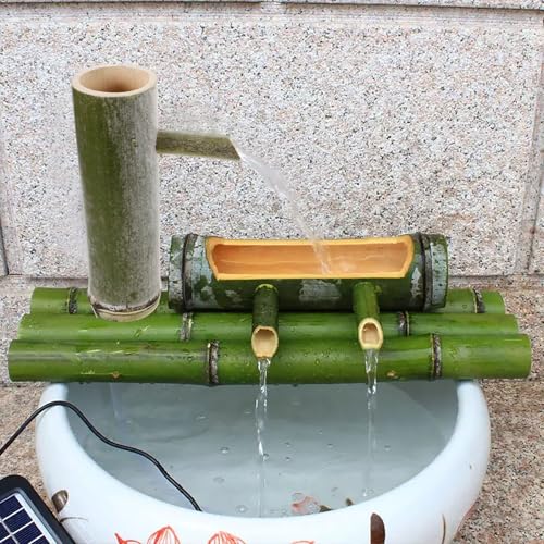 Jet de Cascade Décorative en Fontaine Bambou 2 Pièces DIY