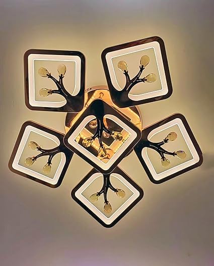 Image of LED Chandelier for Hall Decoration, Ceiling Jhoomar /Jhoomer Light for Living Room, Bedroom (Jhumar with Remote and Bluetooth Speaker, Music)