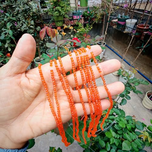 Image of 2mm Rondelle Glass Beads for Jewelry Making, Faceted Briolette Crytal Spacer Beads for Bracelet Necklace Earring, Orange 1200pcs