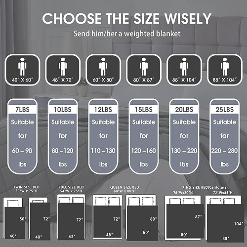 Weighted Blanket for Adults 20lbs, 48"x72", Twin Full Size Cooling Heavy Throw Blanket for 130-220lbs, Microfiber Soft Thick Big Blankets Weighted Comforter Gift for Sleeping, Pink Grey