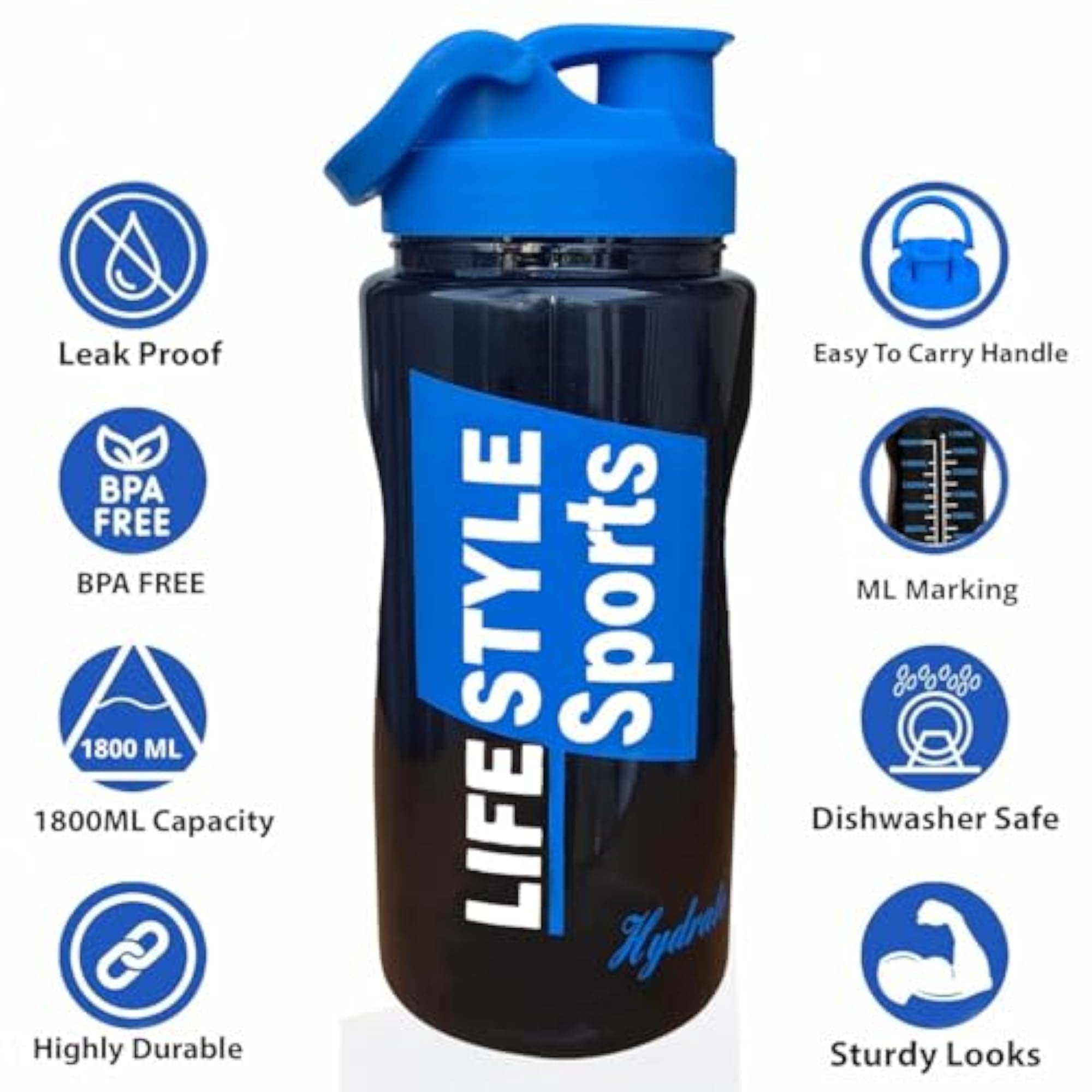 Fit Focus Gym Duffle Bag with Protein Shaker Bottle, Sipper
