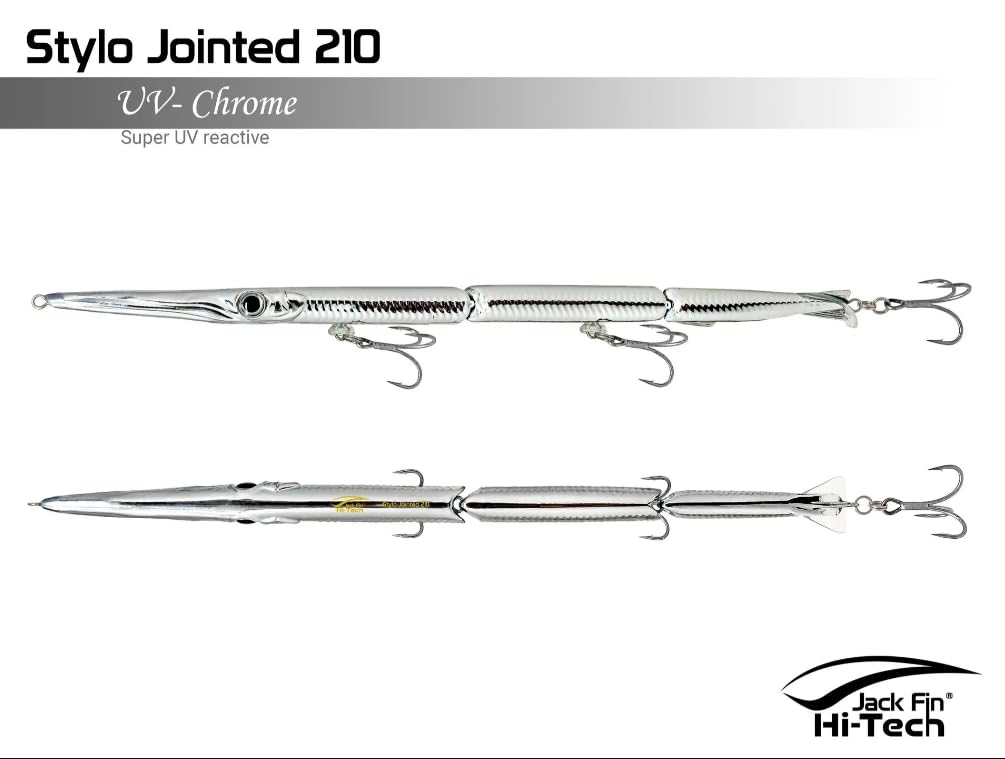 Artificiale Jack Fin Stylo Jointed 210 colore UV- CHROME by Marlin Blue di Montanari Marco a Porto Corsini
