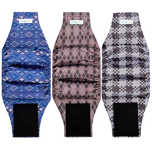 Image of Langsprit Dog Belly Bands Pack (3) - High Absorbing, Washable Reusable Diapers - Small to XXL Plaid-1