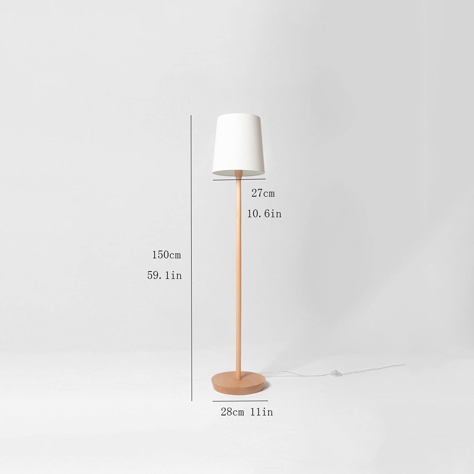 Lampada da Terra Lampada da terra moderna per camera da letto, Stand up lampade da lettura per soggiorno ufficio, illuminazione elegante con paralume in tessuto, lampada a palettoriali, lampada da ter