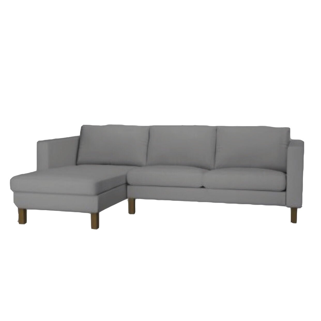 Replace Cover for IKEA Kalstad Two Seat Sofa with Chaise, Replace Loveseat with Chaise Cover, 100% Cotton Fabric, Durable and Look Elegant (Gray)