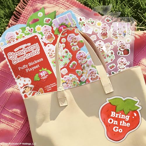 Image of Strawberry Shortcake Puffy Sticker Playset, Cute Puffy Stickers & Double-Sided Play Scene, Sticker Books for Kids, Toddler Activity Book, Kids Activities, Reusable Sticker Book