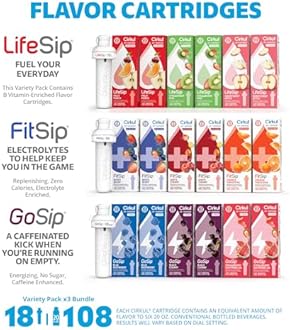 Cirkul Variety Pack Bundle, Flavored Water Cartridge 18-Pack (LifeSip, FitSip, GoSip), No Sugar, Zero Calorie Drink Mix