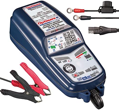 Optimate5 6V/12V - 6V 4A / 12V 3A, Model TM321, Silver Series High Performance Battery Charger & maintainer for Deep Cycle Batteries
