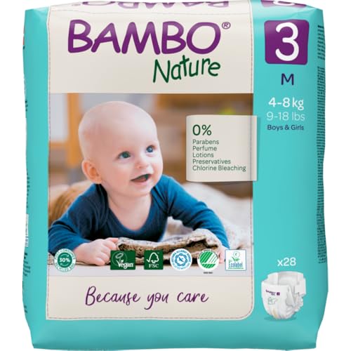 Bambo Nature Pannolini ecologici premium, taglia media 3 (4-8 kg)