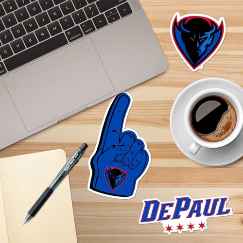 Image of DePaul University 8ct Vinyl Large Deluxe Stickers Variety Pack - Laptop, Water Bottle, Scrapbooking, Tablet, Skateboard, Indoor /Outdoor - Set of 8