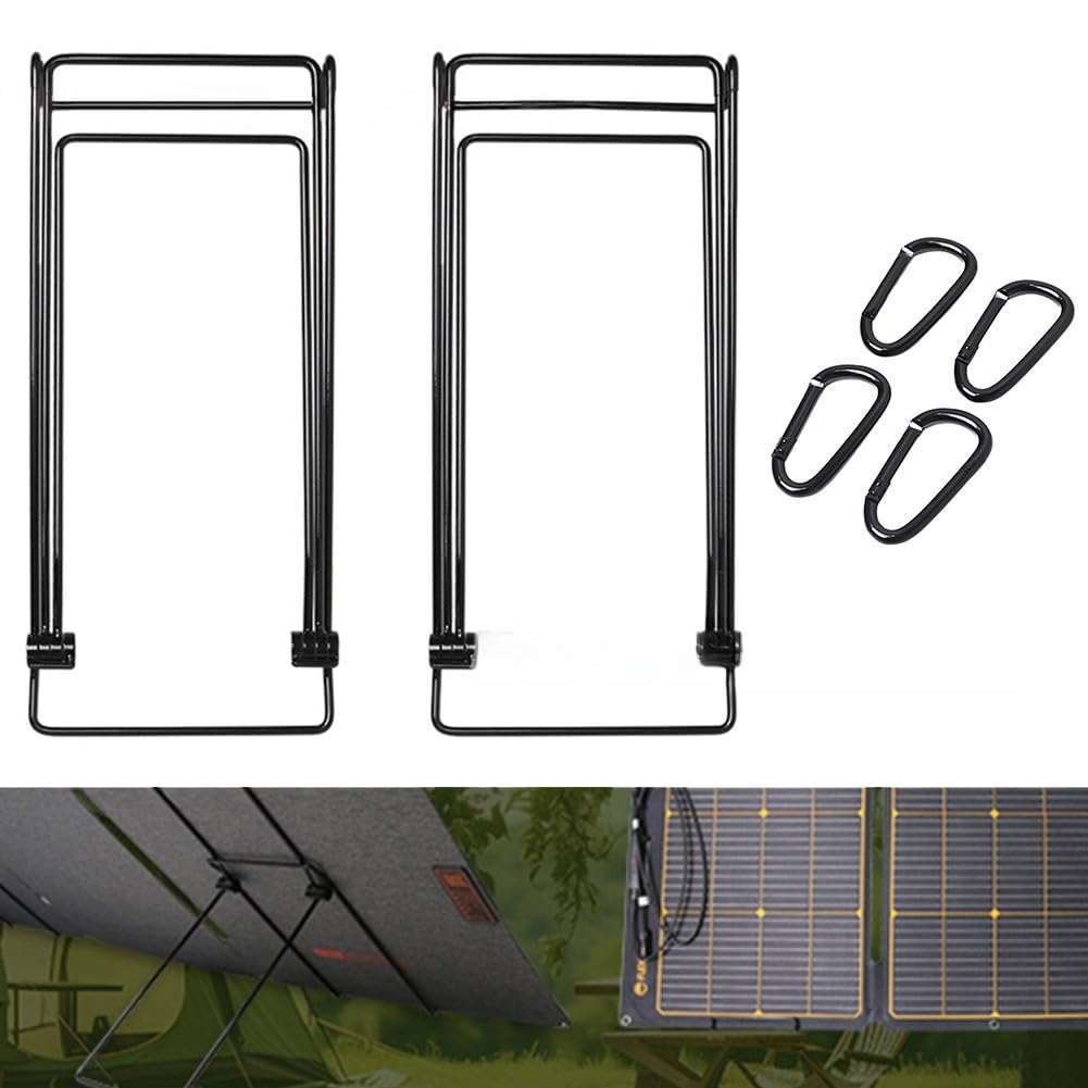 2 staffe per pannello solare, accessori per fotovoltaico, fibbia per alpinismo, staffa pieghevole, per tetti di camper, roulotte, veicoli, camper, capannoni