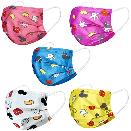EllieHouse Cute Cartoon Kids Disposable 3D Face_Mask 50PCS Earloop Breathable Kids Face_Mask,3Ply Breathable & Comfortable (BKT)