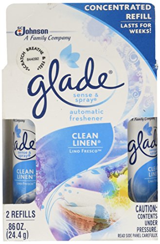 Glade Sense & Spray Clean Linen Refill Twin, 0.86 oz