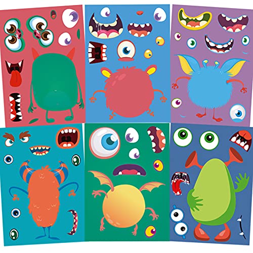 Joy-Express Halloween Party Games, 30PCS Halloween Make a Monster Stickers, Monster Decorations for DIY Halloween Party Favors