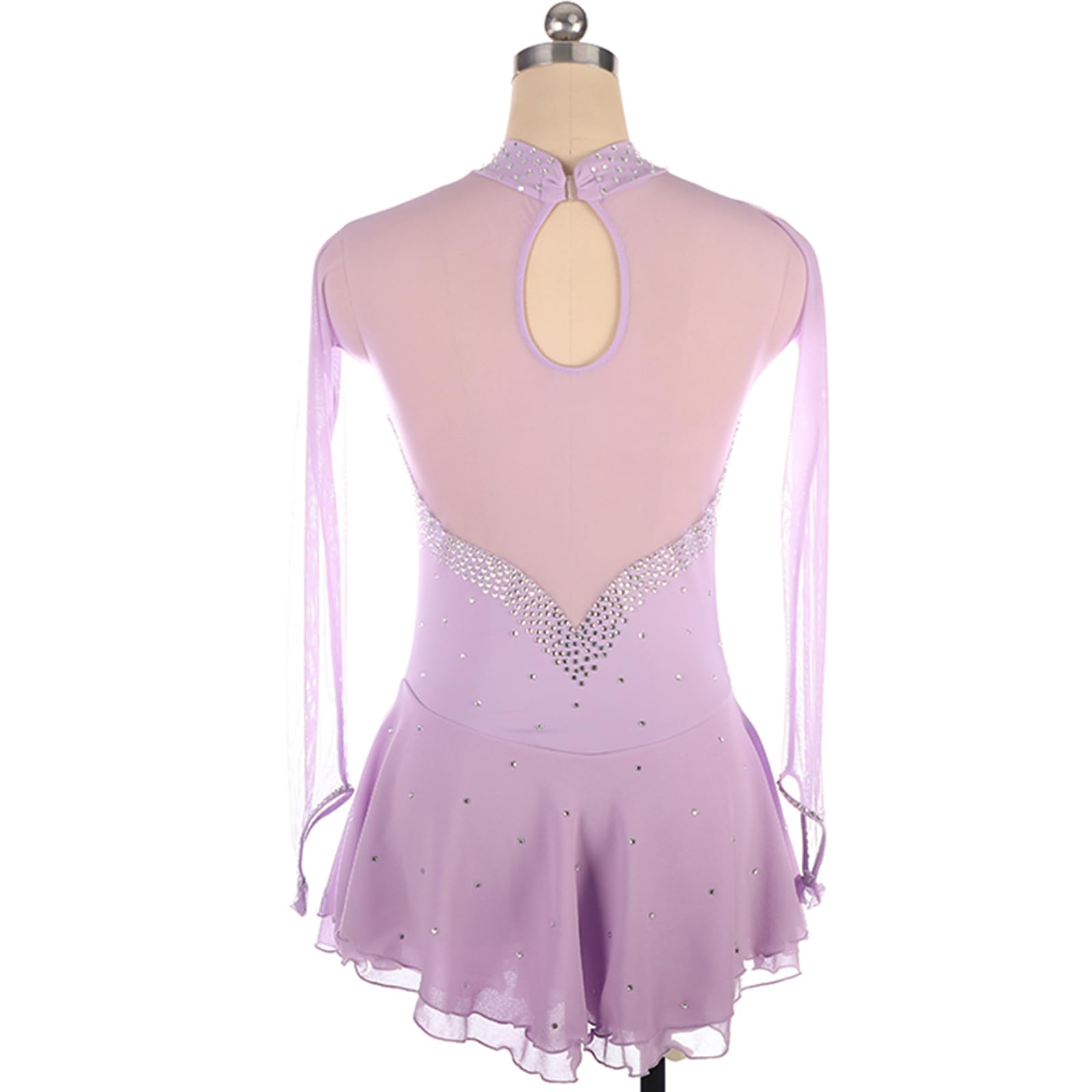 Tanzkleid Mädchen Pailletten Eiskunstlauf Kleid Kinder Langarm Ballettkleid Tanztrikot Mit Rock Kleider Gymnastikanzug Wettbewerb Tanz Kostüme,Burgundy,S